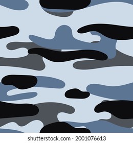 Military camouflage seamless pattern. Khaki texture. Trendy background. Abstract color vector illustration. For design wallpaper, fabric, wrapping paper.