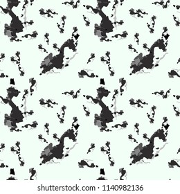 Military camouflage seamless pattern in light green and different shades of grey color. Seamless repeat UFO camouflage pattern, usable as winter camoflauge urban print, bright backdrop, background etc