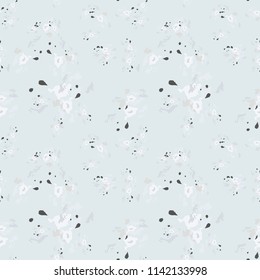 Military camouflage seamless pattern in light blue, beige and different shades of grey color. Seamless repeat UFO camouflage pattern, usable as winter camoflauge urban print, bright background etc