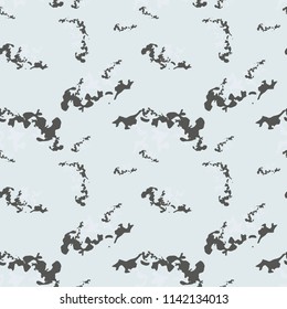 Military camouflage seamless pattern in light blue and different shades of grey color. Seamless repeat UFO camouflage pattern, usable as winter camoflauge urban print, bright backdrop, background etc