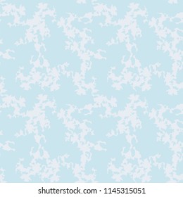 Military camouflage seamless pattern in light blue and different shades of grey or beige colors. Seamless repeat UFO camouflage pattern, usable as winter camoflauge urban print, bright background etc
