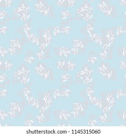 Military camouflage seamless pattern in light blue and different shades of grey or beige colors. Seamless repeat UFO camouflage pattern, usable as winter camoflauge urban print, bright background etc