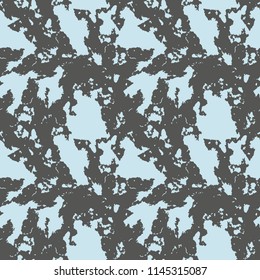 Military camouflage seamless pattern in light blue and different shades of grey or beige colors. Seamless repeat UFO camouflage pattern, usable as winter camoflauge urban print, bright background etc