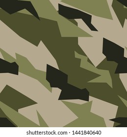 Military camouflage seamless pattern. Urban texture. Modern background. Abstract color vector illustration. For design wallpaper, wrapping paper, fabric.