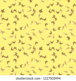 Military camouflage seamless pattern in yellow and different shades of brown color. Seamless repeat UFO camouflage pattern, usable as camoflauge print, bright backdrop, background etc.