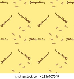 Military camouflage seamless pattern in yellow, beige and brown colors. Seamless repeat UFO camouflage pattern, usable as bright print or ornament, backdrop, background etc.