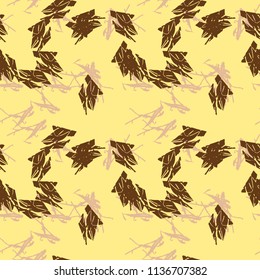 Military camouflage seamless pattern in yellow, beige and brown colors. Seamless repeat UFO camouflage pattern, usable as bright print or ornament, backdrop, background etc.