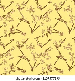 Military camouflage seamless pattern in yellow, beige and brown colors usable as bright print or ornament, backdrop, background etc.