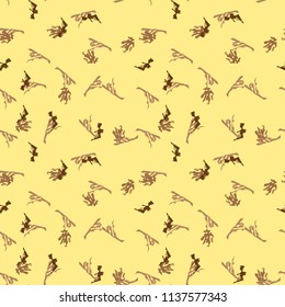 Military camouflage seamless pattern in yellow, beige and brown colors usable as bright print or ornament, backdrop, background etc.