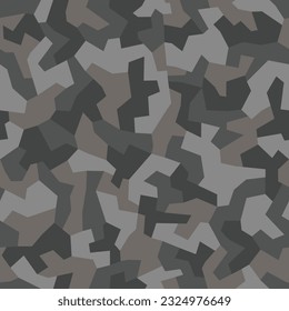 Military camouflage, seamless texture. Urban camo geometric pattern. Khaki green, brown color, fabric hunting. Vector background