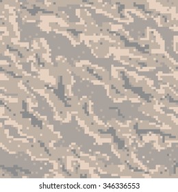 Military Camouflage Textile Seamless: USA, 2002, USAF Digital Tiger Stripe - Vector Illustration with Pattern in Swatches Panel