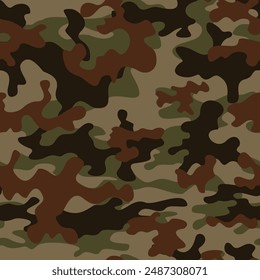 military camouflage texture, forest seamless background, classic green brown pattern