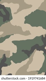 Military camouflage texture khaki print background - Vector illustration