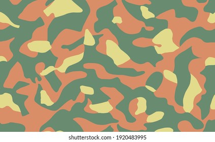 Military camouflage texture khaki print background - Vector illustration