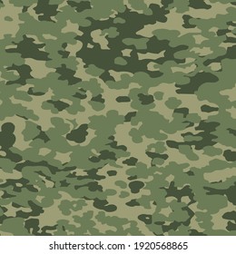 Military camouflage texture khaki print background - Vector illustration