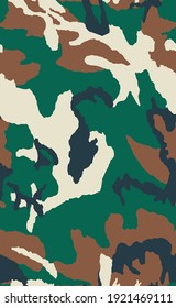 Military camouflage texture khaki print background - Vector illustration