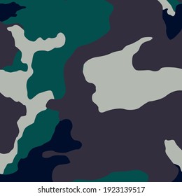 Military camouflage texture khaki print background - Vector illustration