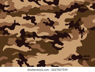 
Padrão contínuo de textura de camuflagem militar, fundo moderno do deserto, ilustração vetorial