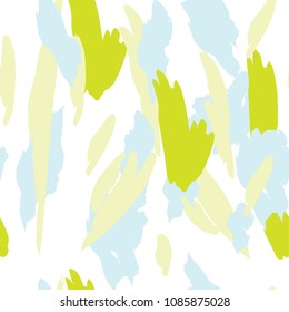 Military camouflage texture with trees, branches, grass and watercolor stains. Vector illustration. Camouflage military background in modern style.