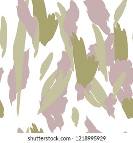 Military camouflage texture with trees, branches, grass and watercolor stains. Vector illustration. Camouflage military background in modern style.