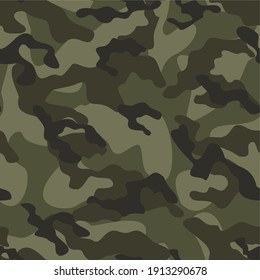 military camouflage vector seamless pattern green