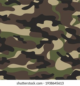 military camouflage vector seamless pattern green