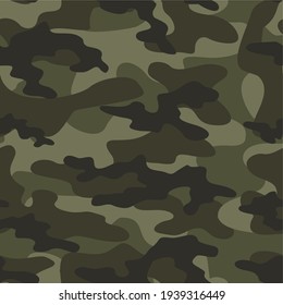 Military Camouflage Vector Seamless Pattern