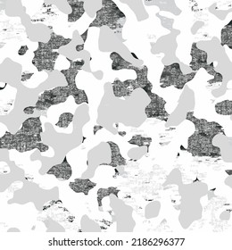 military camouflage vector seamless pattern grey