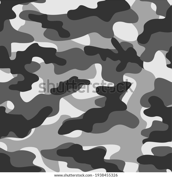 Military Camouflage Vector Seamless Pattern Grey Stock Vector (Royalty ...