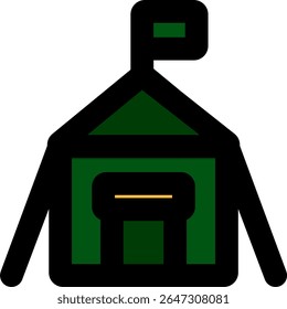 military camp icon color style design