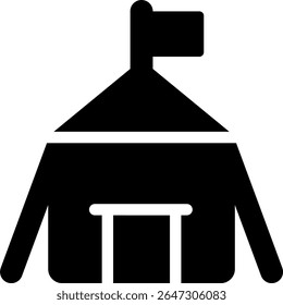 military camp icon glyph style design