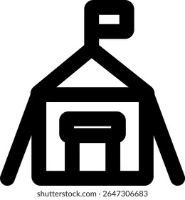 military camp icon outlined style design