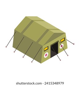 Military camp, isometric vector icon.