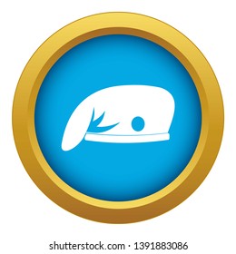 Military cap icon blue vector isolated on white background for any design