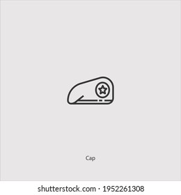 vector de icono del capuchón militar aislado en fondo blanco
