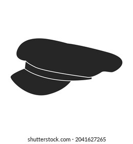 Military cap vector icon.Black vector icon isolated on white background military cap.