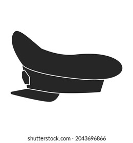 Military cap vector icon.Black vector icon isolated on white background military cap.