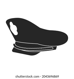 Military cap vector icon.Black vector icon isolated on white background military cap.
