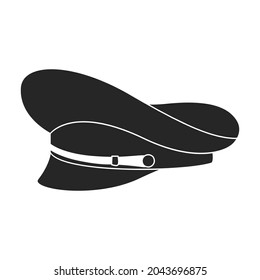 Military cap vector icon.Black vector icon isolated on white background military cap.
