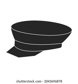 Military cap vector icon.Black vector icon isolated on white background military cap.