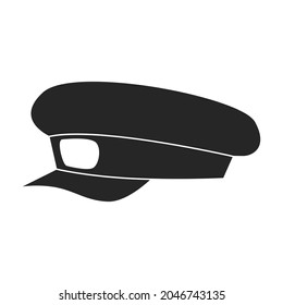 Military cap vector icon.Black vector icon isolated on white background military cap.