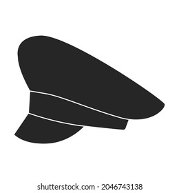 Military cap vector icon.Black vector icon isolated on white background military cap.