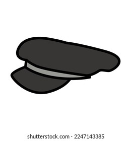 Military cap vector icon.Color vector icon isolated on white background military cap.