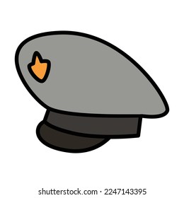 Military cap vector icon.Color vector icon isolated on white background military cap.