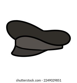 Military cap vector icon.Color vector icon isolated on white background military cap.