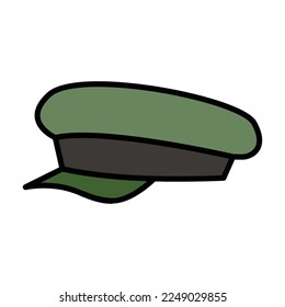 Military cap vector icon.Color vector icon isolated on white background military cap.