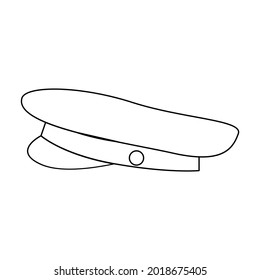Military cap vector icon.Outline vector icon isolated on white background military cap.