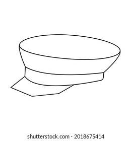 Military cap vector icon.Outline vector icon isolated on white background military cap.