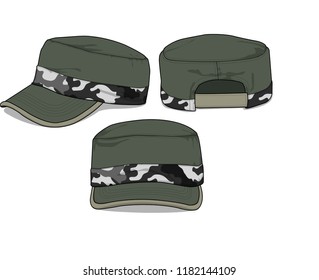Military cap vector isolated template