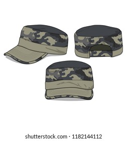 Military cap vector isolated template